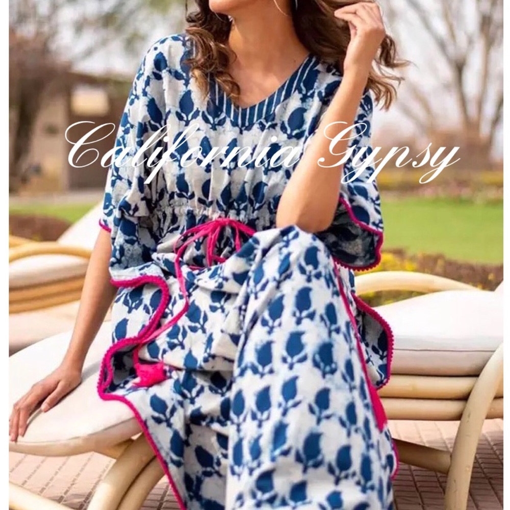 Kaftan Bohemian Chic Maxi Coverup Dress - Picture 8 of 9